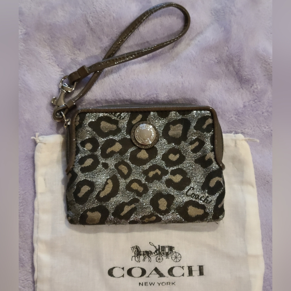 Coach Ocelot Metallic Wristlet Missing Hang Tag